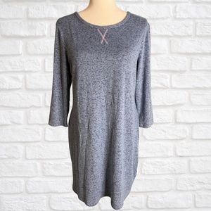 NWT Nautica Long Sleeve Blue Gray Super Soft Swing Dress Comfortable Sz S